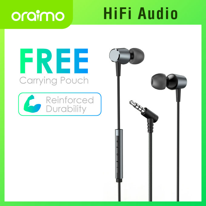 【New release】oraimo- OEP-E40-trumpet-3-HiFi audio-in-ear-wired-earphone-with-Mic