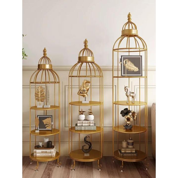 Nordic bird cage flower rack living room shelf corner floor multilayer storage rack cosmetics shop window display rack