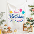 Green Home Hang Rug Anti-scratch Fine Stitching Happy Birthday Wall Tapestry. 