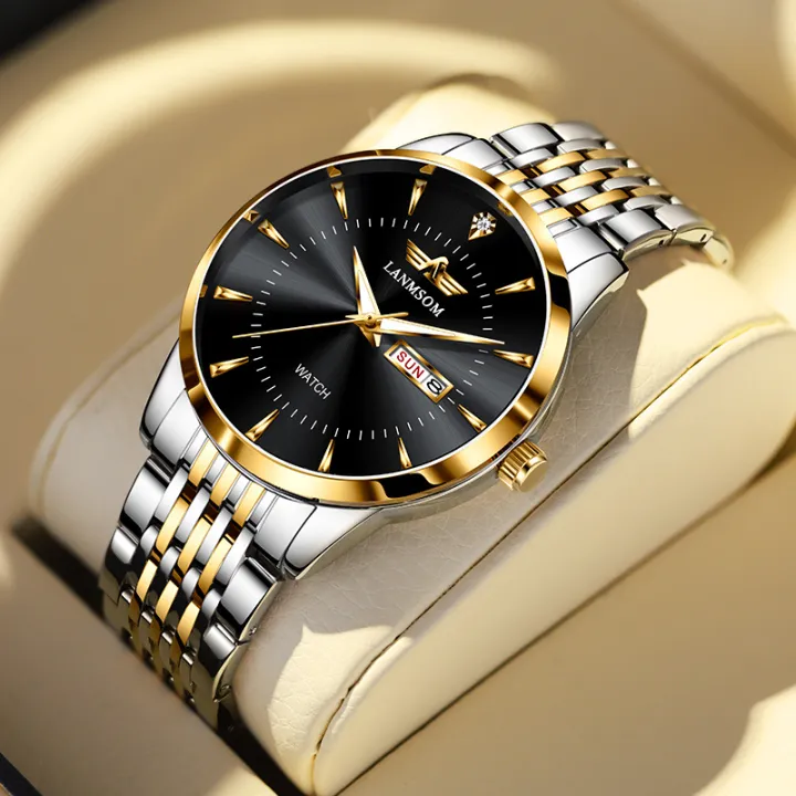 LANMSOM%20Men's%20Waterproof%20Watches,%20Casual%20Business%20Calendar%20Quartz%20Watches%20With%20Steel%20Strap%20-%20Image%204