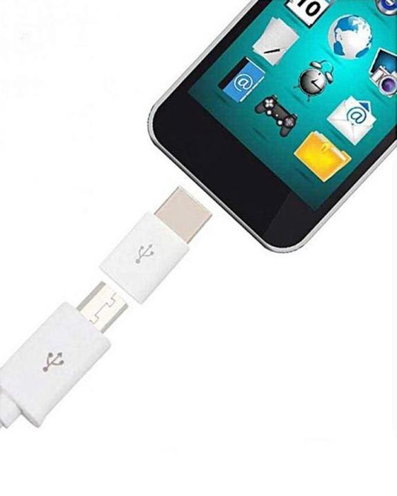 Usb%20Micro%20To%20Type%20C%20Connector%20Adapter%20For%20Android%20%20-%20White%20-%20Image%204