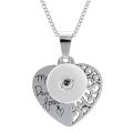 【happy one】Simple Snap Pendant Necklace Rose Flower Necklace Fit Snap Jewelry Choker Women. 