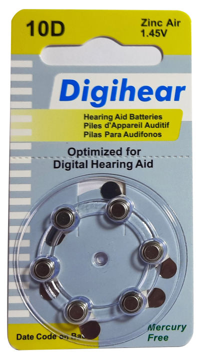 Digihear Hearing Aid Battery / Heavy Duty Hearing Aids Batteries Size # 10D