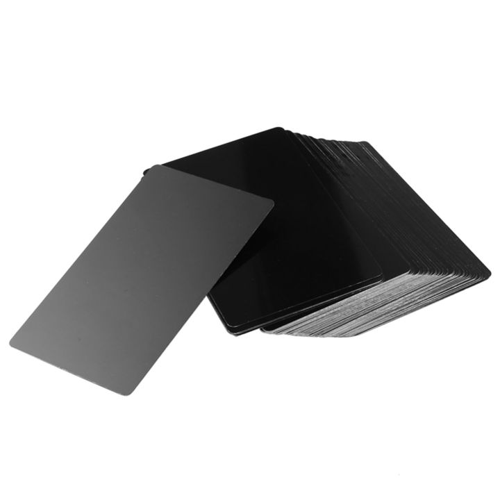 100PCS Black Aluminum Alloy Card Metal Business Card 0.2mm Thickness