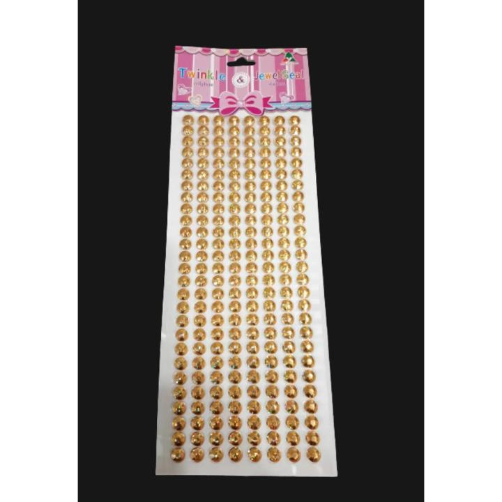 216 Beads Stickers Sheet Golden Silver Red Green Size : 8 mm