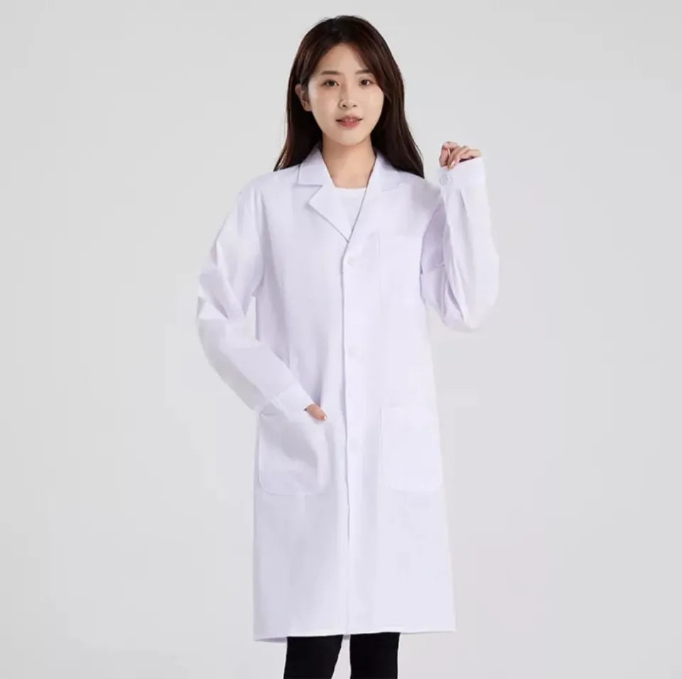 Womens Coats White Knight Lab Coats Modern Lab Coat With Front Zipper  -Moisture Wicking Spa Coat