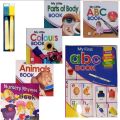 Reading + writing Preshool Learning books Set-5 books ,1 write & wipe book+5 reading books and 2 Markers-complete Early Learning Set-Erasable-Reusable. 