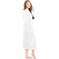 Premium Women's Plush Long Bathrobe - Soft Warm Fleece Robe with Shawl Collar for Spa & Home. 