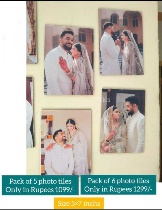 Customize Photo Tile 5x7 inch size - stickable frame wall art