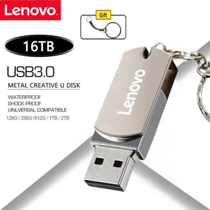 Lenovo 16TB USB 3.0 Pen Drive High Speed 100% True Capacity Pendrive 8TB 4TB 2TB Memorias USB Flash Drive USB Stick For Ps4 Ps5