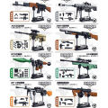 Military Transformable WW2 Gatling Gun AK47 Automatic Rifle SWAT Weapon Model Building Blocks Toy Bricks Set Kids Boys Gifts. 