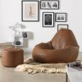 Leather XXL Adult size Bean Bag Sofa With Stool for modern home ,. 