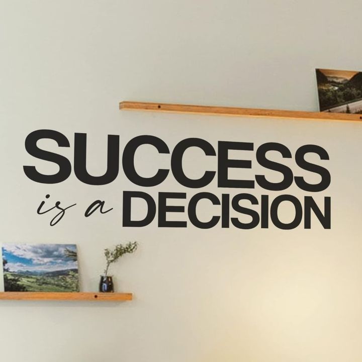 SmileArt Success is a Decision Wall Sticker Inspirational Wall Decal Motivational Office Decor Quote Inspired Gym Wall Art Vinyl Wall Decal School Classroom Affirmation Words and Saying