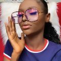 Oversized Green Prescription Reading Glasses Transparent Large Square Frames Computer Anti Blue Light Glasses Degree 0 to 6. 