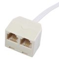 QUANBU Telephone RJ11 Male Line to Double RJ11 Female Jack Filter Splitter Adapter. 