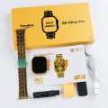 G9 Ultra Pro & G9 Ultra Max Golden Edition, 3 in 1, Bluetooth Calling, Health Monitoring, Waterproof Design, NFC, strap adjusting tool , 50g. 