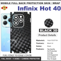 infinix hot 40 / 40Pro FULL BACK 360 premium Protection Skin Wrap full cover Premium Quality back sheet wrap. 