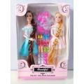 Flexible Barbie Dolls Set of 2 Moveable Joints and Quality Material for Creative Play. 