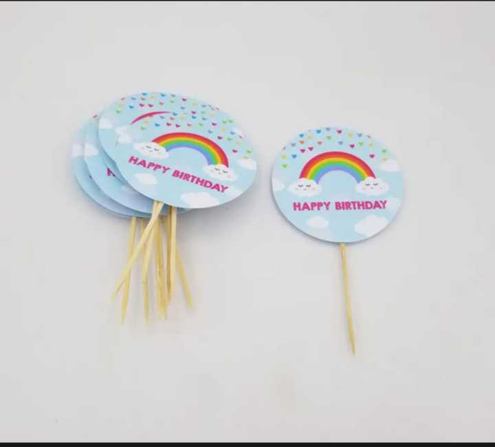 HAPPY BIRTHDAY CUPCAKE TOPPER PACK OF 10 CUPCAKE TOPPERS