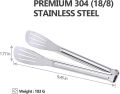 Tongs, Stainless Steel Food Serving Tongs, 9.45 Inches Serving Utensils Perfect for Frying Cooking Grilling BBQ Salad Buffet Steak Toast Bread Pastry Sandwich (Silver). 