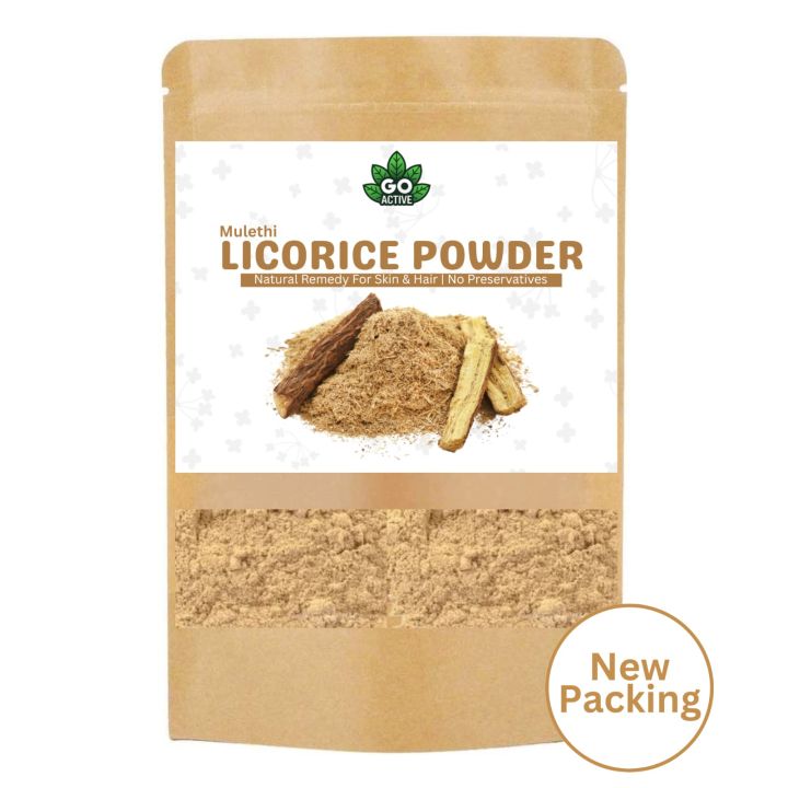 100 Grams Organic Mulethi Powder | Licorice Roots Extract Powder | Fresh Stock | 100% Pure & Organic | Premium Quality | Best for Skin | Go Active