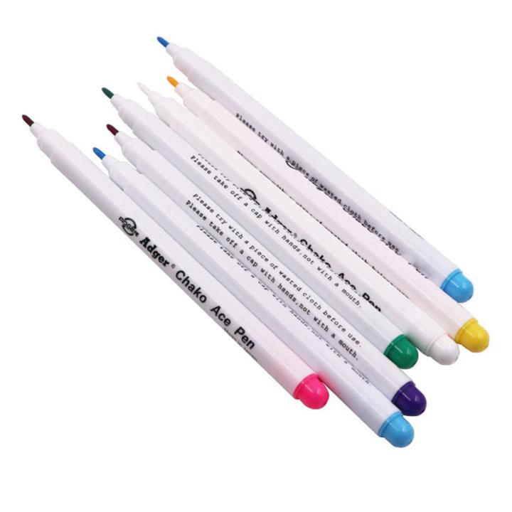 6Pcs Soluble Water Erasable Pens Fabric Markers Pencil Sewing Accessories