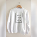 White Adventure Fleece Full Sleeves Pull Sweat Shirt. 