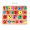 Wooden Letters and Numbers - Math Counting Numbers - Baby Learning - Kids Learning Toys - 25 Pieces. 