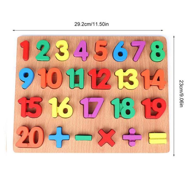 Wooden Letters and Numbers - Math Counting Numbers - Baby Learning - Kids Learning Toys - 25 Pieces