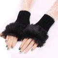 1 Pair (2Pcs) of Winter Hand Warmer Gloves for Girl Random colors Half Finger Gloves for Women Mittens Fur Hand Wrist Fingerless Knitted Gloves for Ladies. 