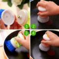 Dish Brush with Washing Up Liquid Soap Dispenser. 