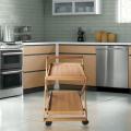 Tea trolley Folding Tea Trolley Beach Wood With Wheels. 