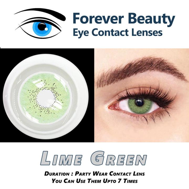 Lime Green COSMETIC COLORED CONTACT LENSES Eye Contact Lenses Forever Beauty / Disposable Lenses / Lense, Eye Lense / Color Lense / Eye Lenses For Girls Women Men