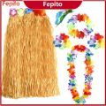 Hawaiian Grass Skirt 60cm Hula Skirt Lei Costume Luau Party Dance Beach Dress Up. 