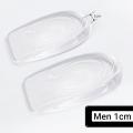 2PCS Invisible Height Increase Insoles Silicone Gel Heel Lifting Inserts Transparent Foot Care Protector Elastic Shoe Insert 3CM. 