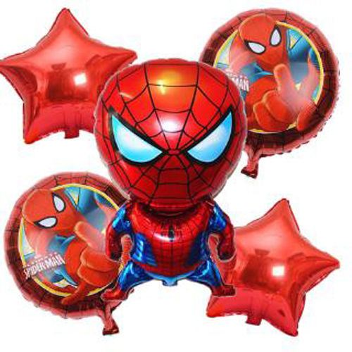 5pcs spider man foil balloons set for birthday party