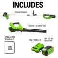 Greenworks 40V Cordless String Trimmer and Leaf Blower Combo Kit, 2.0Ah Battery and Charger Included. 