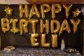 Golden Happy Birthday Balloons Letters Alphabet for Birthday Party Decorations. 