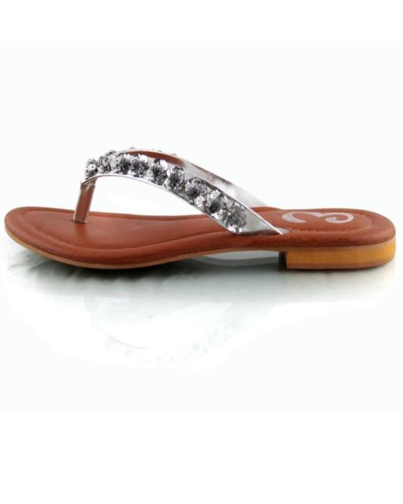 Silver%20Faux%20Leather%20Flip-Flops%20For%20Women%20-%20Image%203