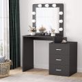 Square Wooden Dressing Table with Mirror - Stylish Dresser for Girls - Elegant Vanity Table with Storage. 