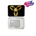 Metal Fidget Spinner with Protective Case - Golden. 