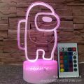 3D night light among us crack colorful remote control 16 color gift lamp bedside lamp table lamp. 