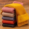 Women Men Girls Socks Winter Warm Socks  Thermal Thicken Wool Velvet Cashmere Sock Sleeping Solid Color Home Floor Socks. 
