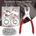 BRADOO- 401Pcs 1/4inch 6mm Grommet Eyelet Pliers Kit, Grommet Tool Kit with 400 Metal Eyelets in Gold and Silver,Eyelet Grommets. 