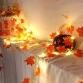 PACKIFY Artificial Leaves Bail  with 15Ft LED Fairy string Lights for home Room decoration items, office, wedding, function decoration. 