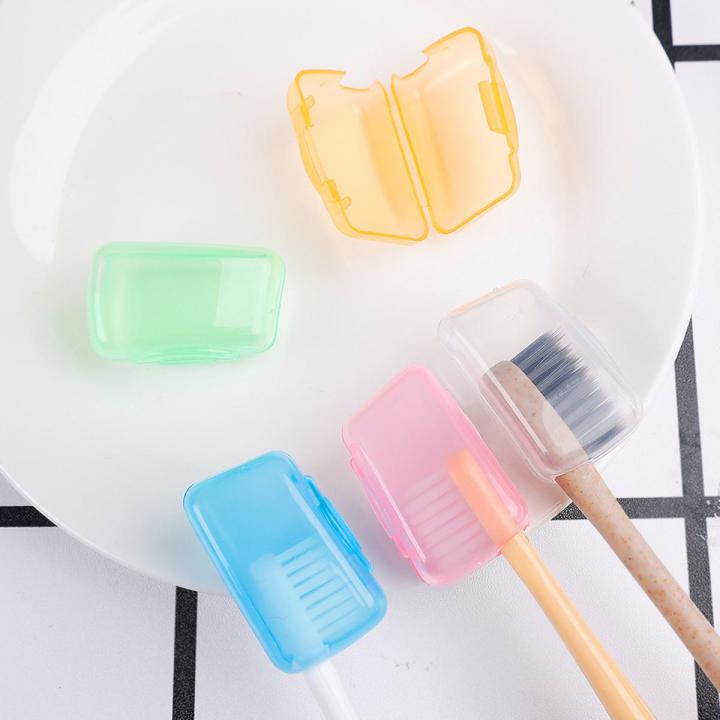 5Pcs/Set Plastic Toothbrush Case Cover Multi Color Travel Hiking Portable Brush Cap Protective Sleeve Toothbrush Holder Protect