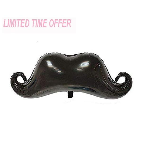 Mustache Foil Balloon Large 35 Inches Big Shape Helium Balloons Birthday Party Pipe To Inflate Included Unbeatable Low Price Guarantee