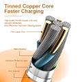 Eaget 3 in 1 USB Cable 6A 120W Fast Charging Cable Micro USB Type C Charging Cable For iPhone 14 13 12 Huawei Xiaomi 13 Samsung. 