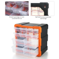 K521 Plastic Carry Tool Storage Cabinet with 12 Drawers & 16 Grid Compartments PP+PS Multi-Use Hardware Organizer Box for Tools, Craft & Components by Electrica. 