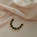 Al Asar Fashion Green Zircon Necklace for Women Luxury High Quality Chain Adjustable Pendant Jewelry. 